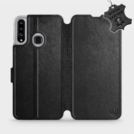Phone Case Samsung Galaxy A20S - Design Black Leather