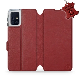 Phone Case Samsung Galaxy M31s - Design Dark Red Leather