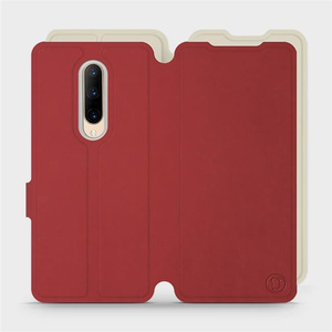 Phone Case OnePlus 7 Pro - Design Dark Red with Platinum