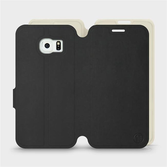 Phone Case Samsung Galaxy S6 Edge - Design Black with Platinum