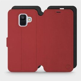 Phone Case Samsung Galaxy A6 2018 - Design Dark Red with Black