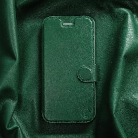 Etui ze skóry naturalnej do Xiaomi Redmi Note 8T - wzór Green Leather