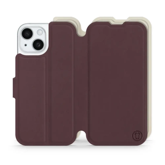 Phone Case Apple iPhone 15 - Design Burgundy with Platinum