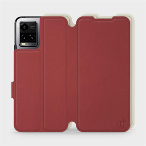 Phone Case Vivo Y21S - Design Dark Red with Platinum