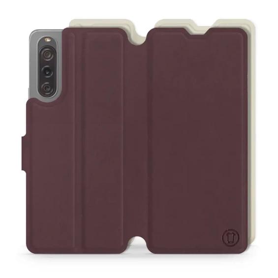 Phone Case Sony Xperia 10 V - Design Burgundy with Platinum