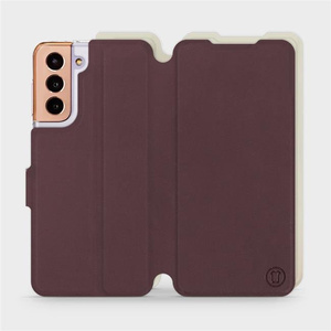 Etui Soft Touch do Samsung Galaxy S21 - wzór Matowy burgund z platyną