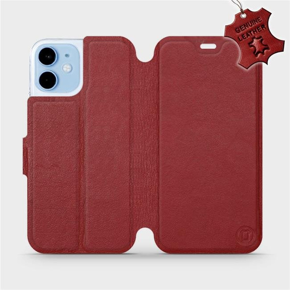 Phone Case Apple iPhone 12 mini - Design Dark Red Leather