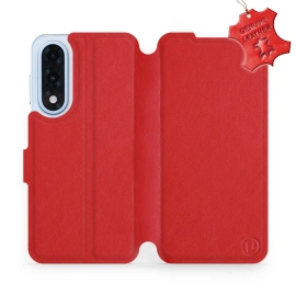 Etui ze skóry naturalnej do OnePlus Nord 5 - wzór Red Leather