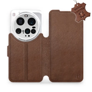 Etui ze skóry naturalnej do Xiaomi 15 Ultra - wzór Brown Leather