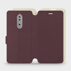 Phone Case Nokia 8 - Design Burgundy with Platinum