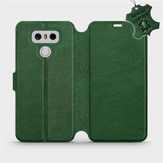 Etui ze skóry naturalnej do LG G6 - wzór Green Leather
