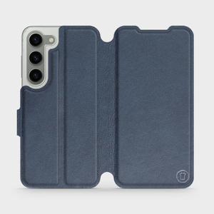 Etui ze skóry naturalnej do Samsung Galaxy S23 - wzór Blue Leather
