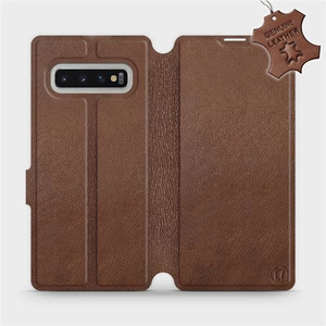 Phone Case Samsung Galaxy S10 Plus - Design Brown Leather
