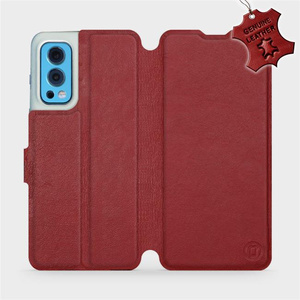 Phone Case OnePlus Nord 2 5G - Design Dark Red Leather