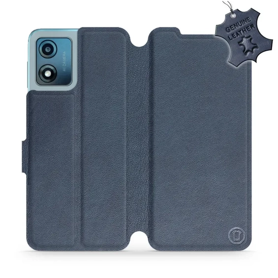 Phone Case Motorola Moto E13 - Design Blue Leather