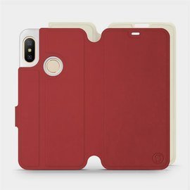 Phone Case Xiaomi Mi A2 Lite - Design Dark Red with Platinum