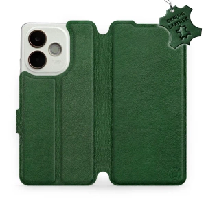 Etui ze skóry naturalnej do OPPO A5 Pro 5G - wzór Green Leather