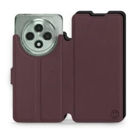 Hülle für OPPO Reno12 FS 5G - Farbe Burgund mit Schwarz