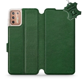 Phone Case Motorola Moto G9 Plus - Design Green Leather
