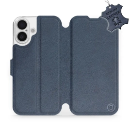Phone Case Apple iPhone 16 - Design Blue Leather