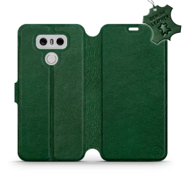 Etui ze skóry naturalnej do LG G6 - wzór Green Leather