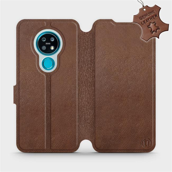 Etui ze skóry naturalnej do Nokia 7.2 - wzór Brown Leather