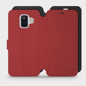 Phone Case Samsung Galaxy A6 2018 - Design Dark Red with Black