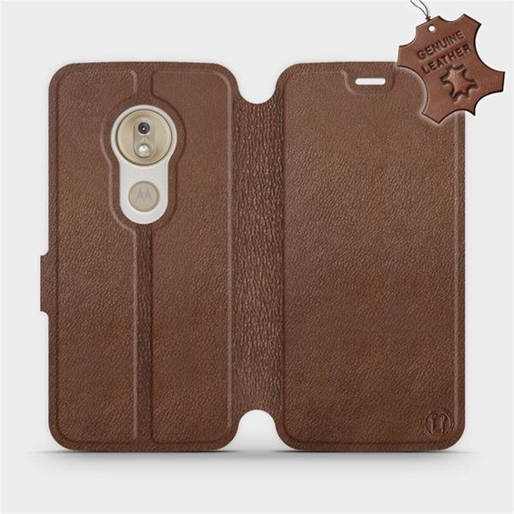 Phone Case Motorola Moto G7 Play - Design Brown Leather