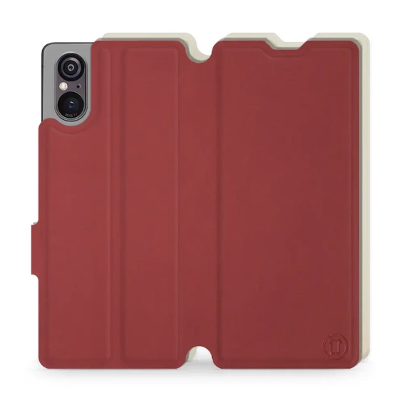 Phone Case Sony Xperia 5 V - Design Dark Red with Platinum