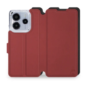 Hülle für Xiaomi Redmi Note 14 4G - Farbe Dunkelrot mit Schwarz