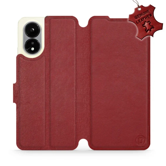 Phone Case OPPO A38 - Design Dark Red Leather
