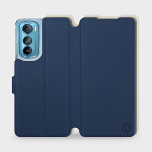 Hülle für Motorola Edge 30 5G - Farbe Marineblau mit Platin