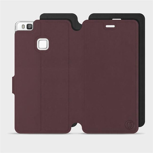Hülle für Huawei P9 Lite - Farbe Burgund mit Schwarz
