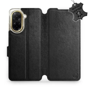 Etui ze skóry naturalnej do Xiaomi Redmi A5 - wzór Black Leather