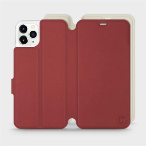 Phone Case Apple iPhone 11 Pro Max - Design Dark Red with Platinum