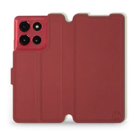 Phone Case Motorola Moto G86 Power 5G - Design Dark Red with Platinum