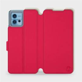 Etui Soft Touch do Motorola Moto G72 - wzór Żywa czerwień z platyną