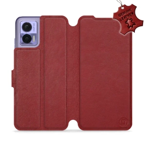 Phone Case Motorola Edge 30 Neo - Design Dark Red Leather