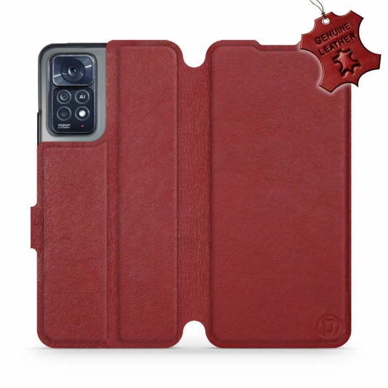 Phone Case Xiaomi Redmi Note 12 Pro 4G - Design Dark Red Leather