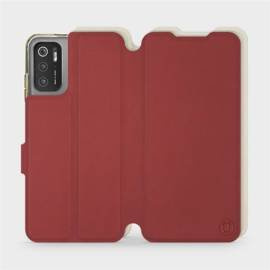 Phone Case Xiaomi Poco M3 Pro 5G - Design Dark Red with Platinum