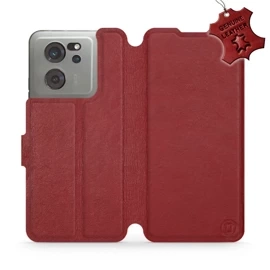 Phone Case Xiaomi 13T - Design Dark Red Leather