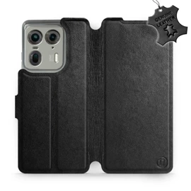 Phone Case Motorola Edge 50 Ultra - Design Black Leather