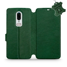 Hülle für OnePlus 6 A6000 - Farbe Green Leather
