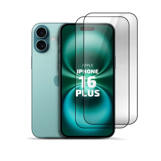 2er Set Panzerglas Clear für Apple iPhone 16 Plus