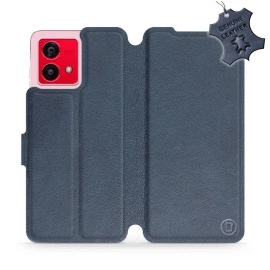 Phone Case Motorola Moto G84 - Design Blue Leather