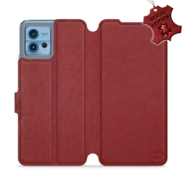 Phone Case Motorola Moto G72 - Design Dark Red Leather
