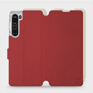 Etui Soft Touch do Motorola Edge - wzór Zachodząca czerwień z platyną