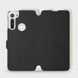 Etui Soft Touch do Motorola Moto G8 - wzór Satynowa czerń z platyną