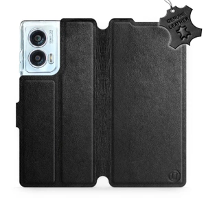 Phone Case Motorola Edge 50 Fusion - Design Black Leather