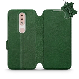 Etui ze skóry naturalnej do Nokia 4.2 - wzór Green Leather